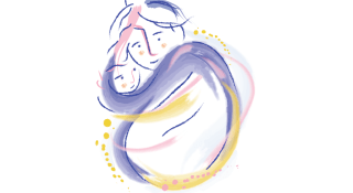Tekening van moeder en baby